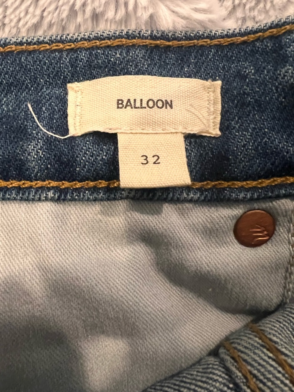 Madewell Ballon Jeans Vintage Mid-Wash Size 32 - Picture 2 of 10